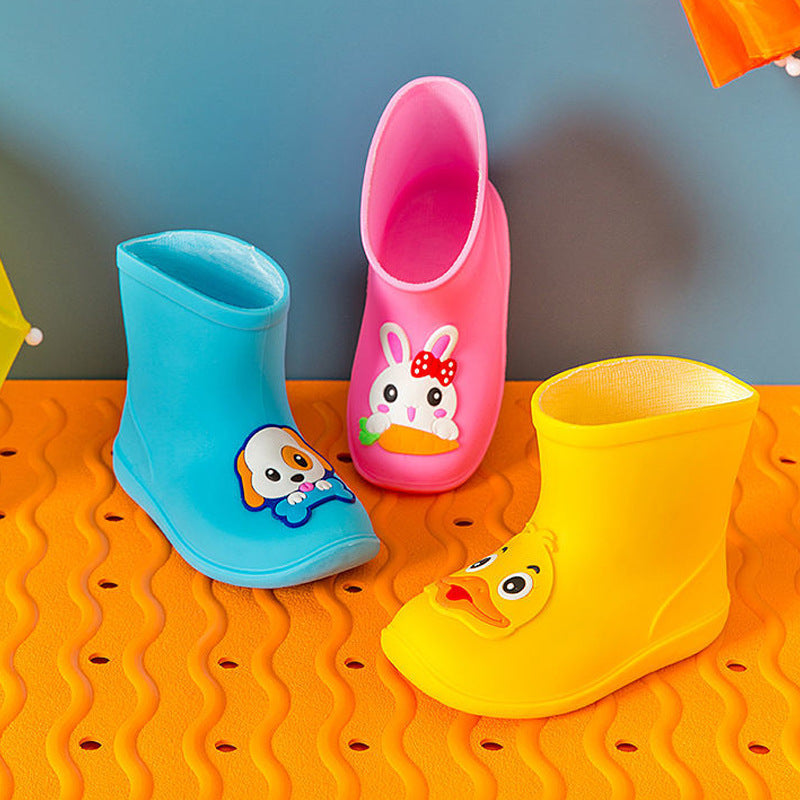 Non-slip Stylish Rubber Shoes Men's And Women's Children & Baby Baby Velvet Rain Boots 2