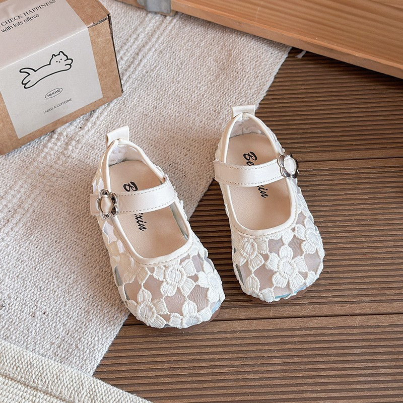 2026 Spring Summer New Girls Mesh Sandals, Kids Breathable Princess Shoes, Casual Loafers Leather Flat Shoes For Little Girls 5