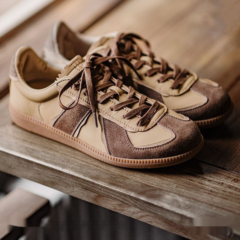 Full-grain Sheepskin Maillard Niche Retro Casual Sports Skate Shoes 3