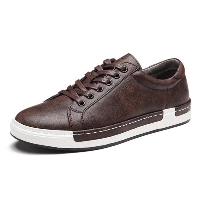 Fashion Leather Mens Shoes Soft High Quality Mens Casual Shoes Flat Footwear Classic Black White Men Fashion Walking Shoes Comfortable Modern Design 14