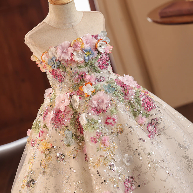 French-style Bohemian Floral Runway Princess Dress 3
