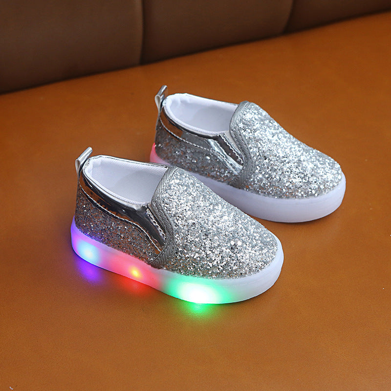 Kids Led Sneakers Lighted Baby Toddler Sneakers Sequin Girl Light Shoes 6