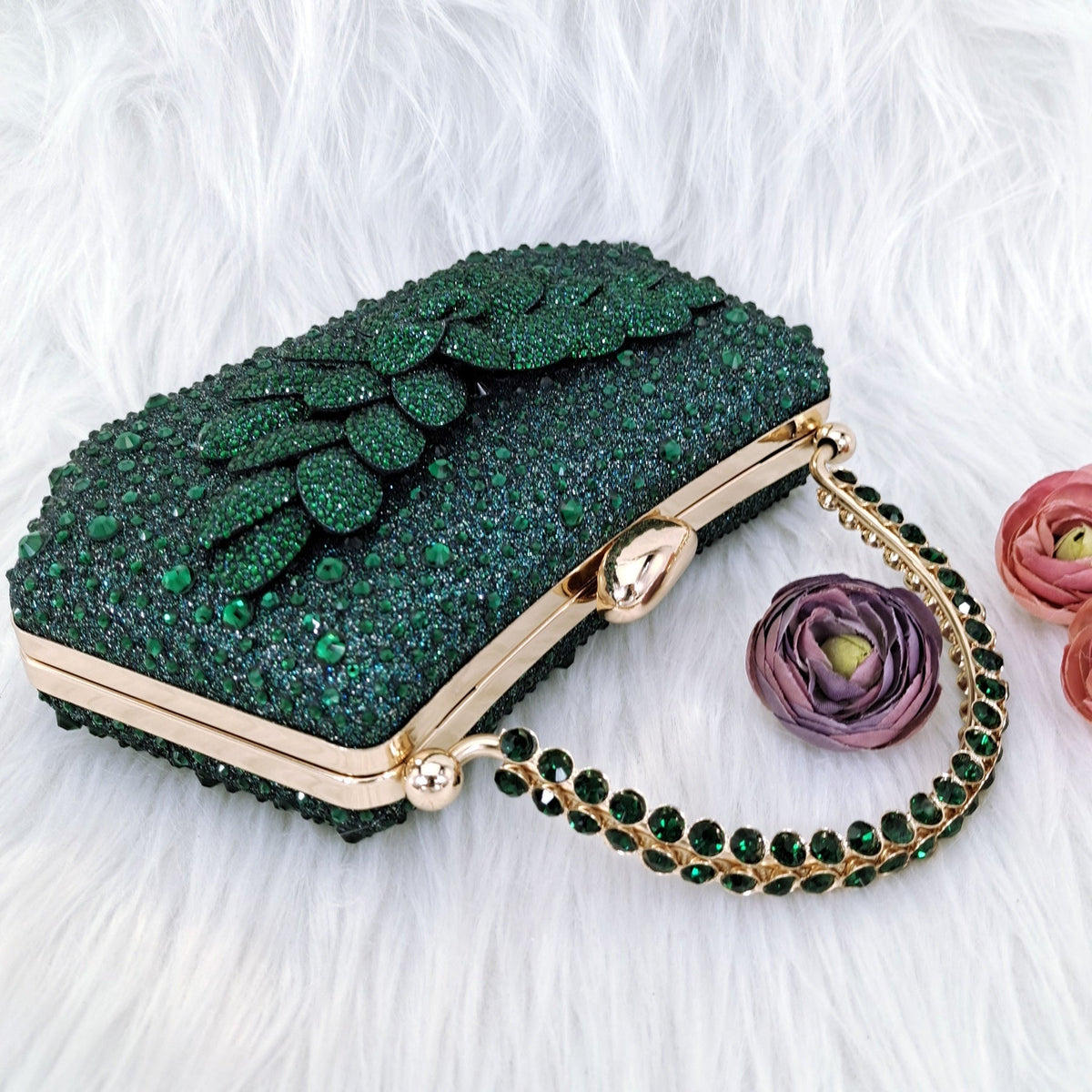 Cross-border Ladies Party Shoes Bag Set Handmade Leaf Decorative Wine Glass Heel 3