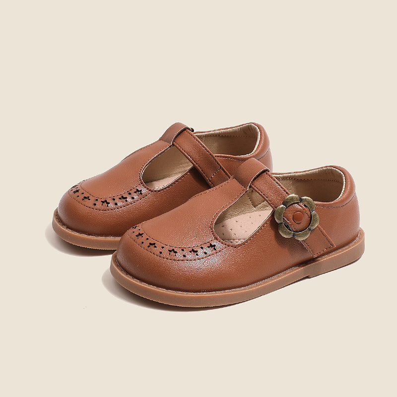 Girls' Leather Shoes Genuine Leather Non-slip Princess Shoes 1