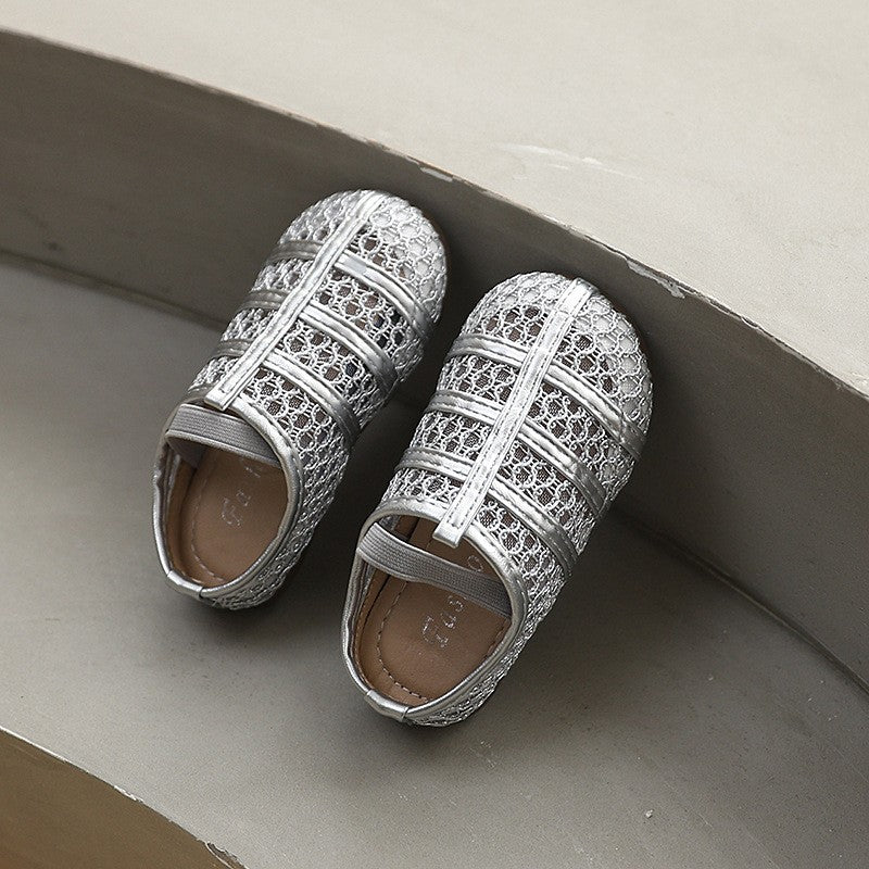 Small Children's Niche Design, Woven Hollow, One Foot Kick, Flat Toe, Half Toe, Half Slippers 7