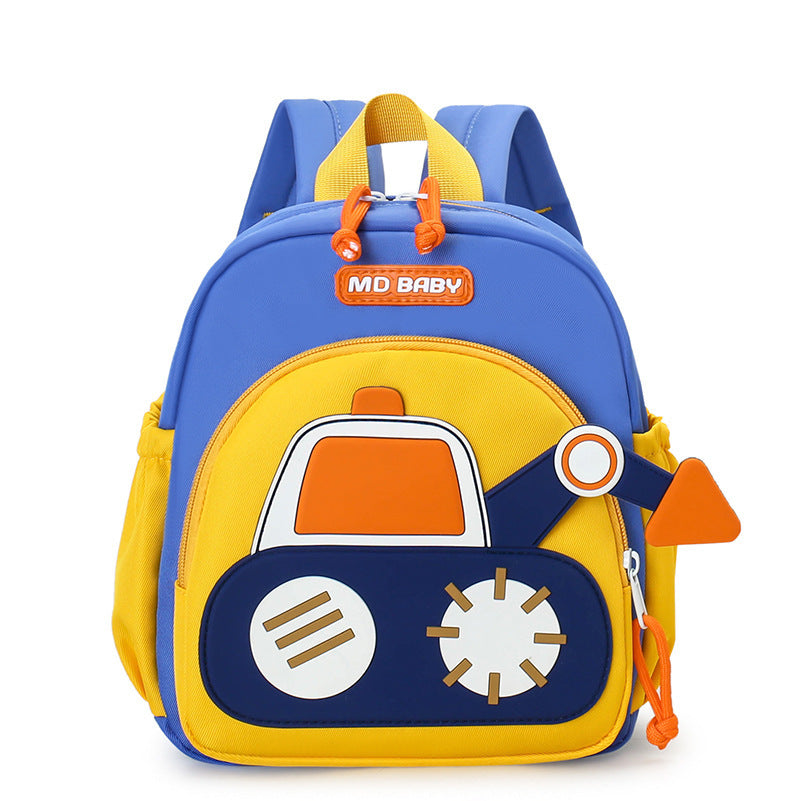 Cute Childrens Backpack Early Education Little Excavator Casual Shoulder Bag 7