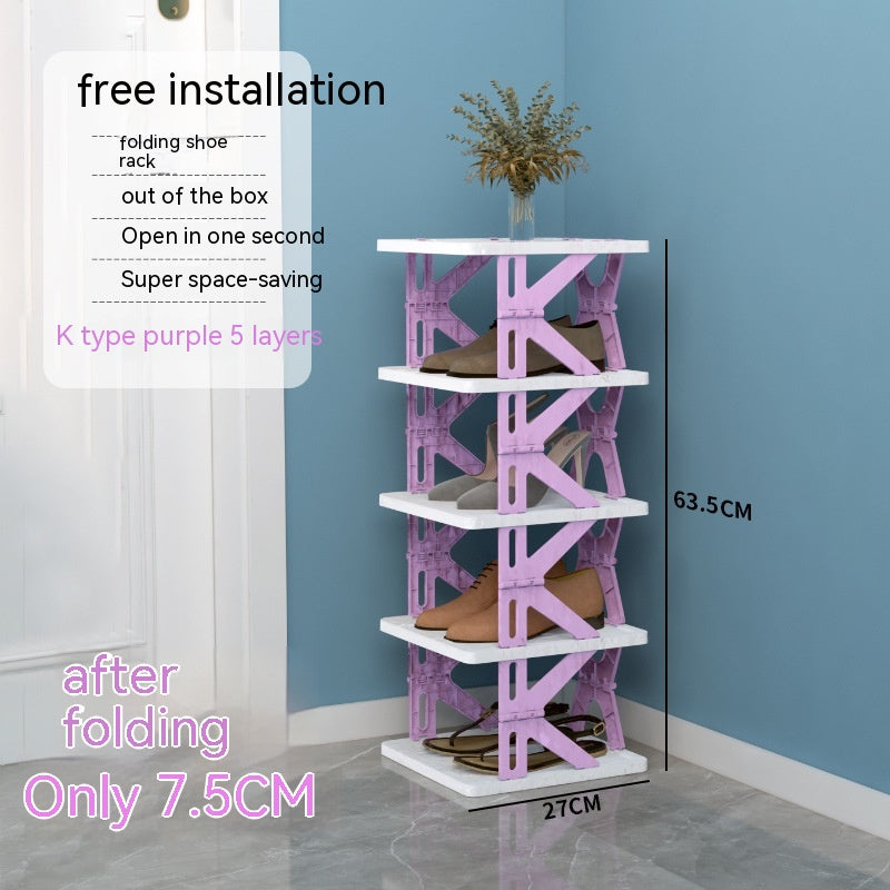 Plastic Installation-free Shoe Rack Storage Shoe Rack Folding Shoe Cabinet 6