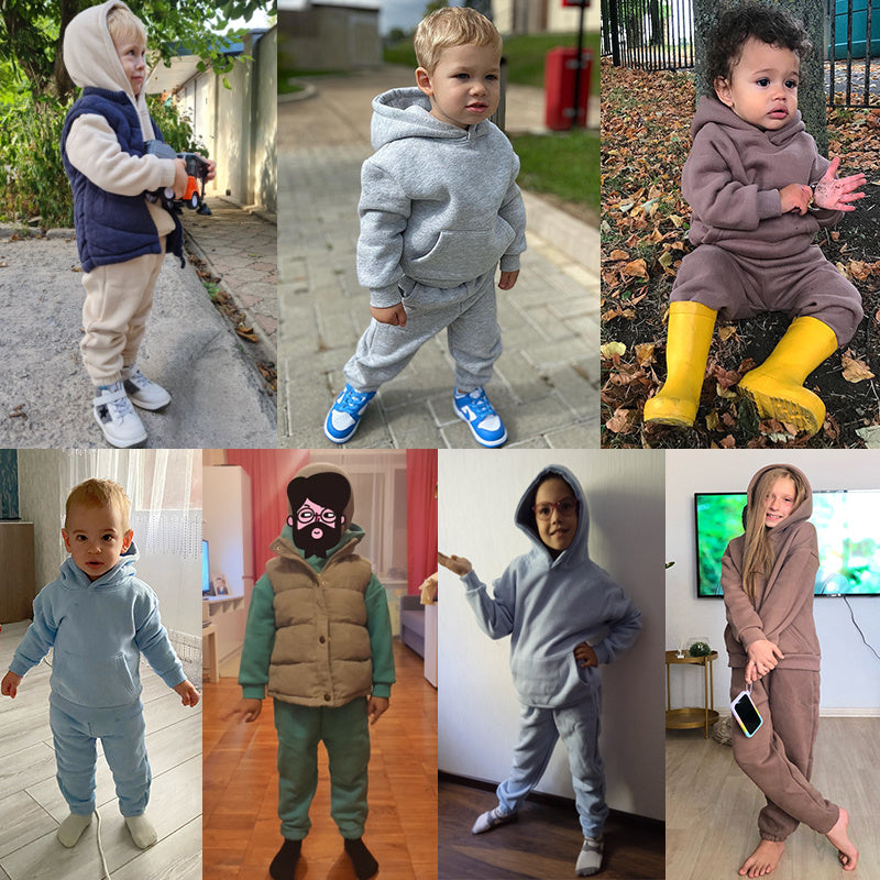 Children's New Winter Fleece Sweater Set 1