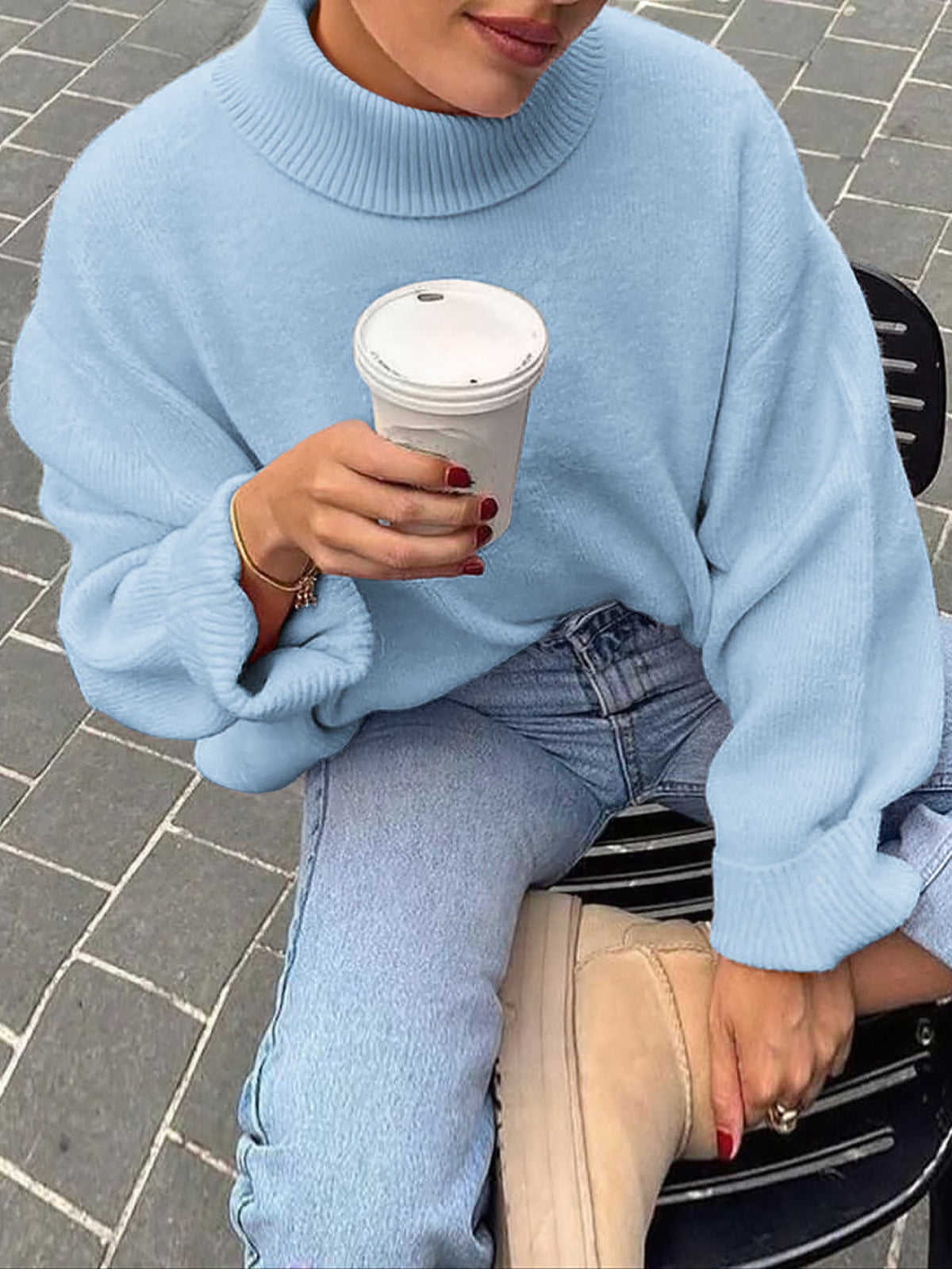 Sweet Crew Neck Pullover Sweater Winter Fashion Loose Long-sleeved Tops For Women Clothing 9