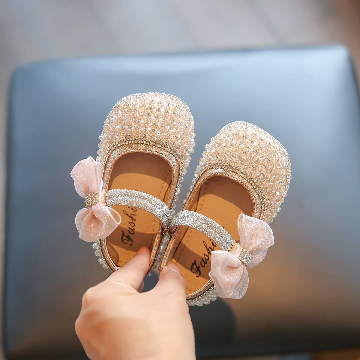 Soft Bottom Leather Shoes Baby Pumps Fashion Performance Crystal Shoes 7