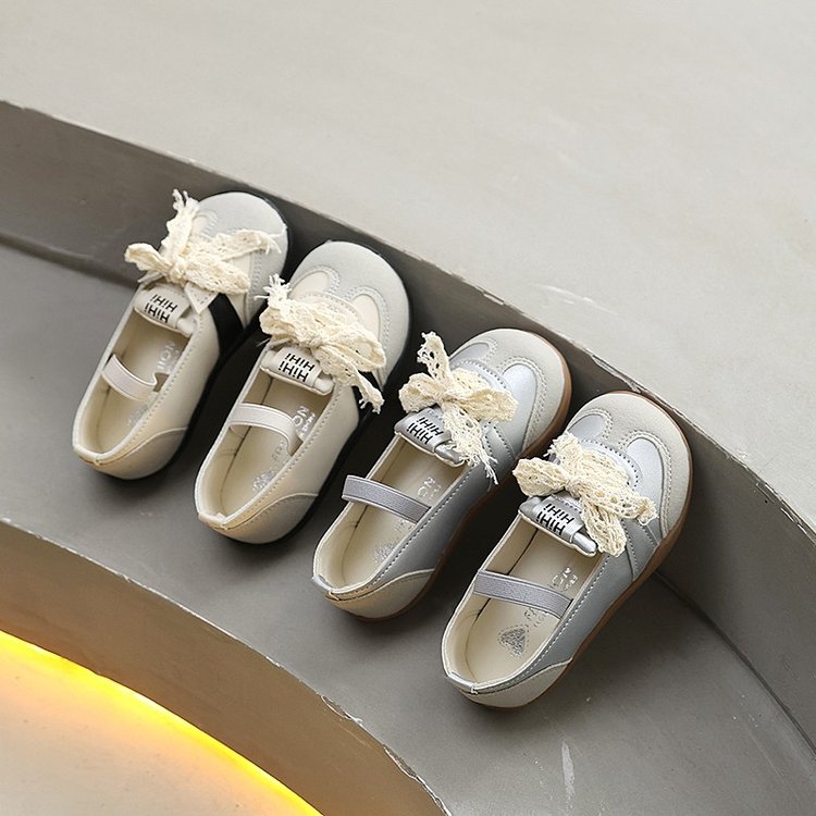 Children's Shoes, Girls' Casual Shoes, Korean Version Children's Shoes, Lace Bow Children's Moral Training Shoes 2
