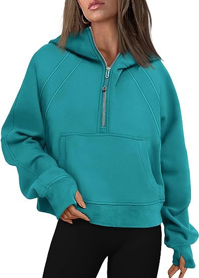 Zipper Hoodies Sweatshirts With Pocket Loose Sport Tops Long Sleeve Pullover Sweaters Winter Fall Outfits Women Clothing 15