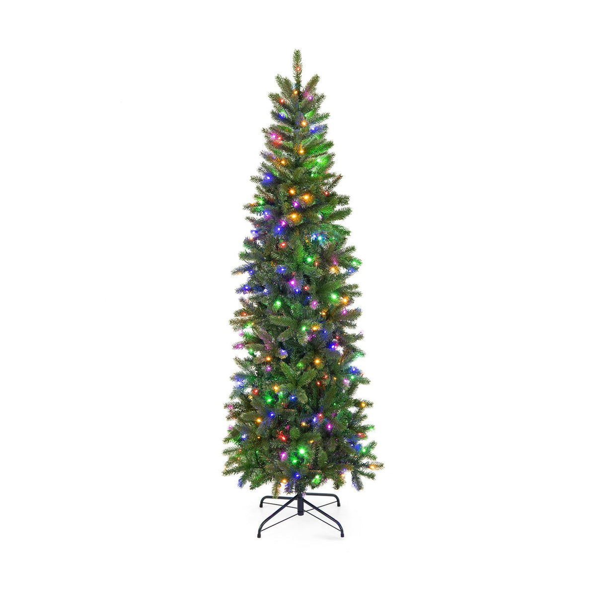 6 Feet Pre-Lit Artificial Christmas Pencil Tree with 648 PVC PE Branch Tips 4