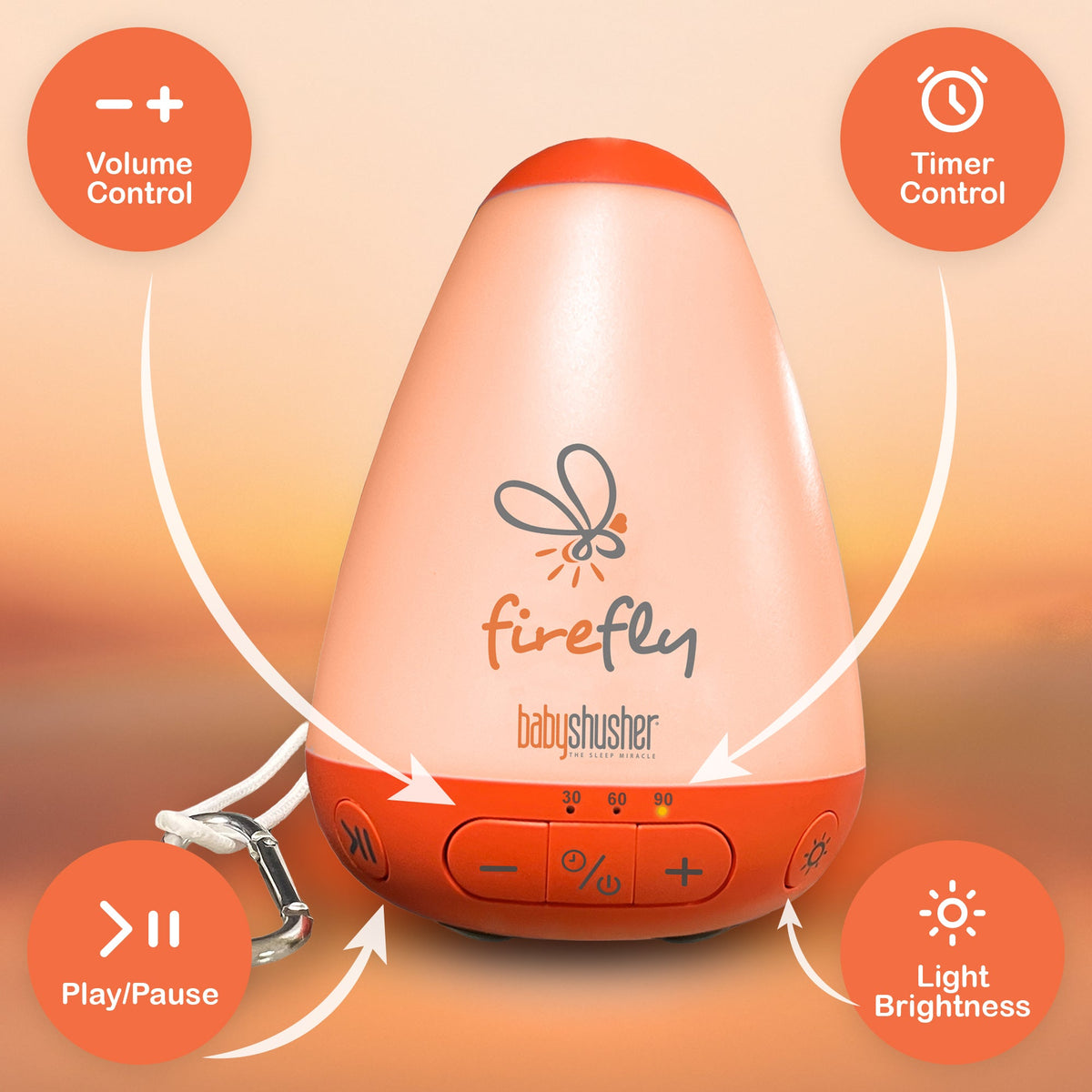 Firefly Portable Baby Sound Machine + Shushie Pacifier 2-Pack Bundle 4