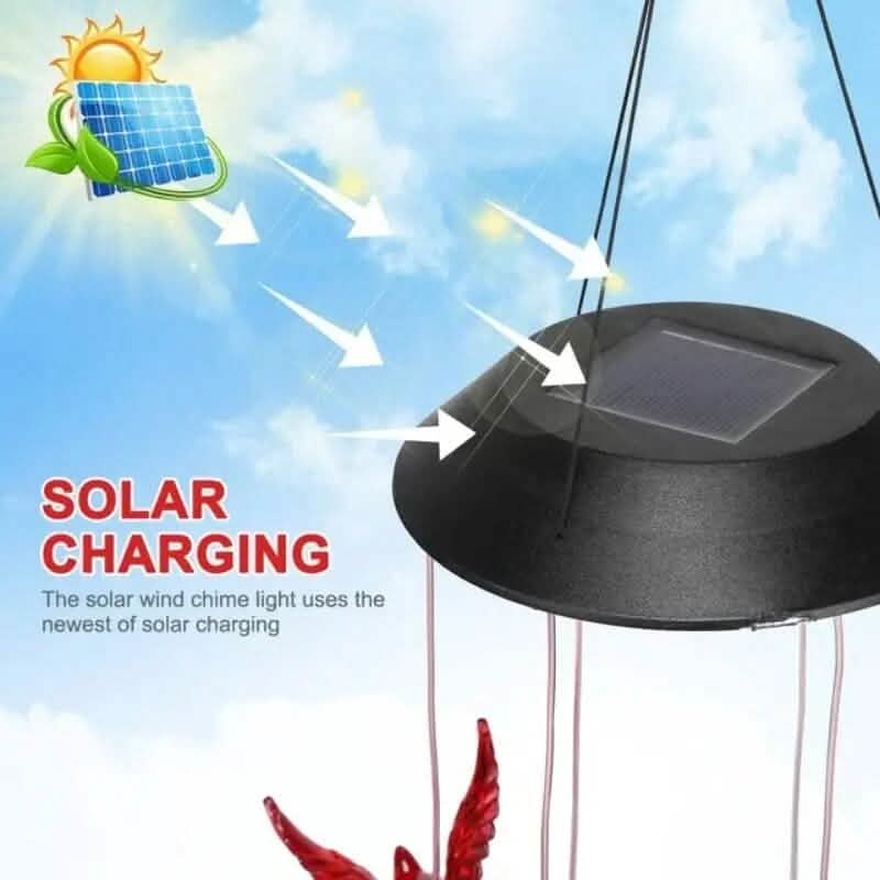 Flaming Bird Wind Chime Solar Lights 4