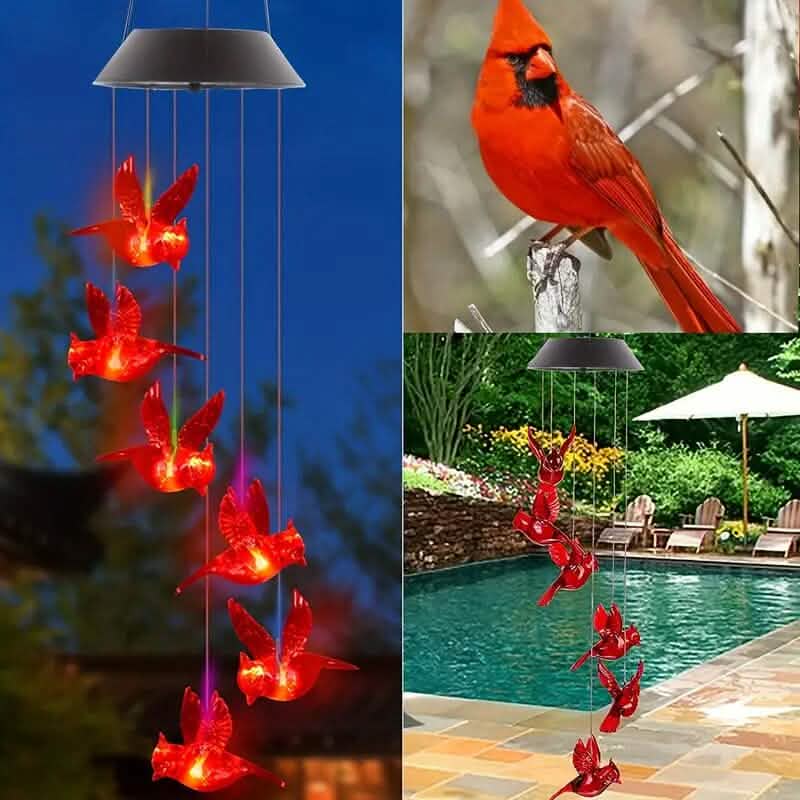 Flaming Bird Wind Chime Solar Lights 7