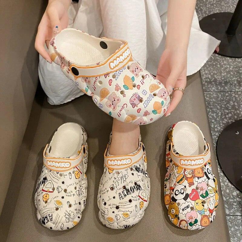 Flat Slippers For Women Summer Slipper Cute Sandals Casual Shoes Hollow Out Mesh Sandal Clogs Sandals Quick Drying Slippers Walking Lightweight Rain Beach Summer Pool Water Shoes Breathable Footwear 32