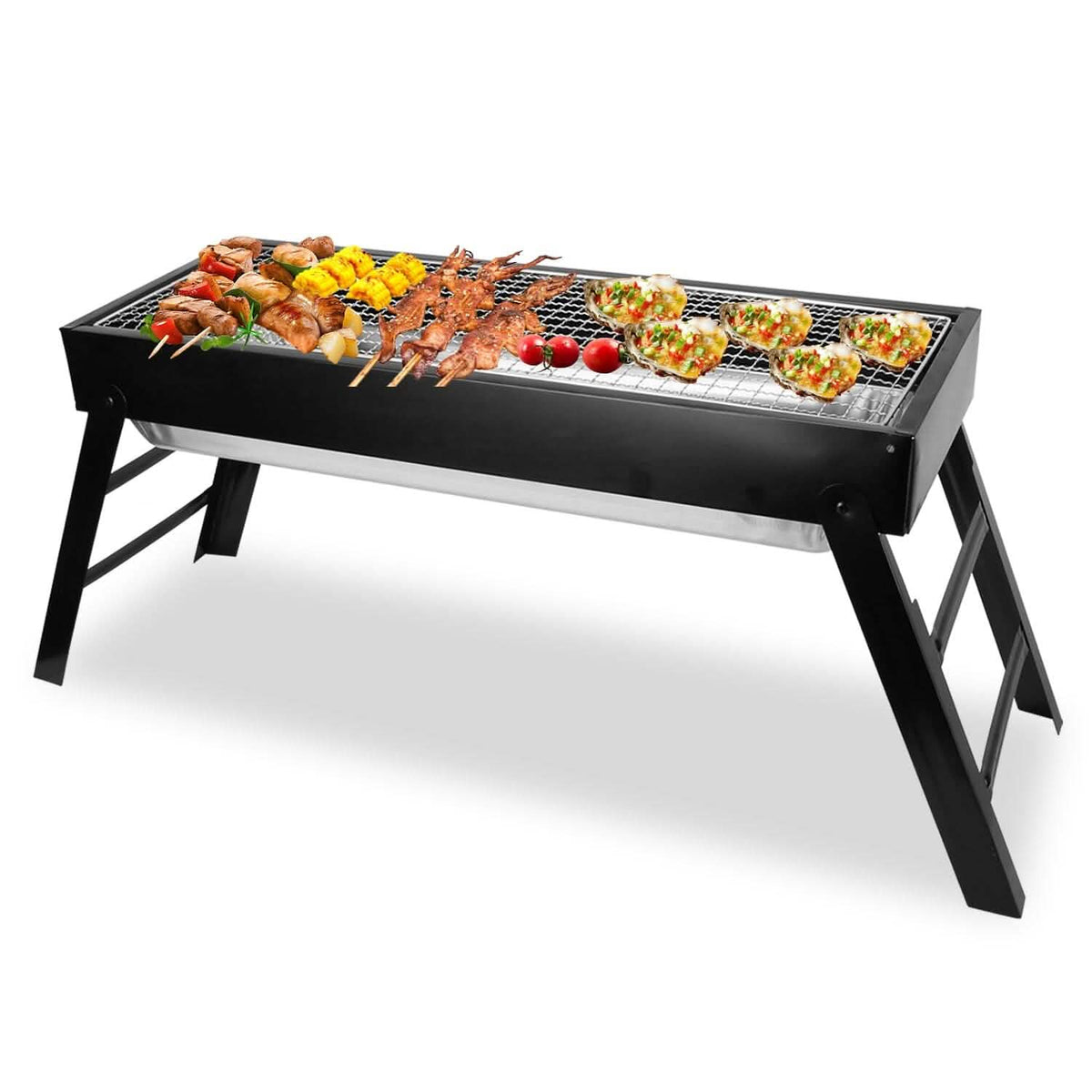 Foldable Charcoal BBQ Grill Stainless Steel Grill Net 2