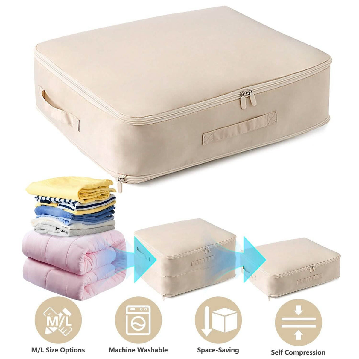 Foldable Storage Bag with Dual Zippers 10