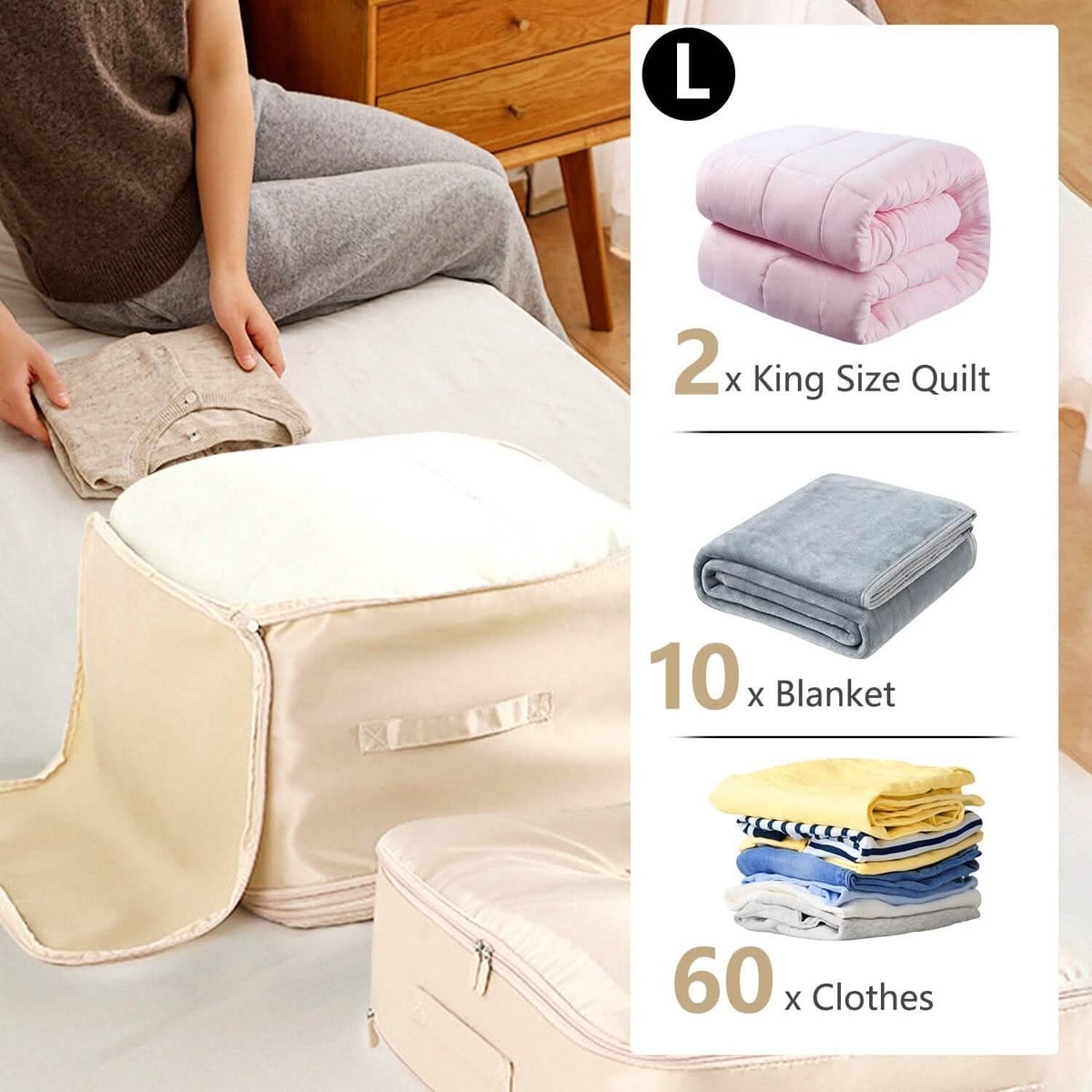 Foldable Storage Bag with Dual Zippers 9