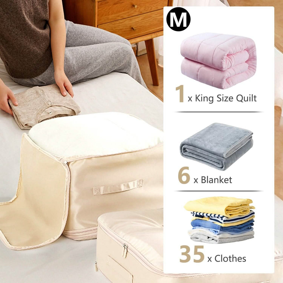 Foldable Storage Bag with Dual Zippers 8