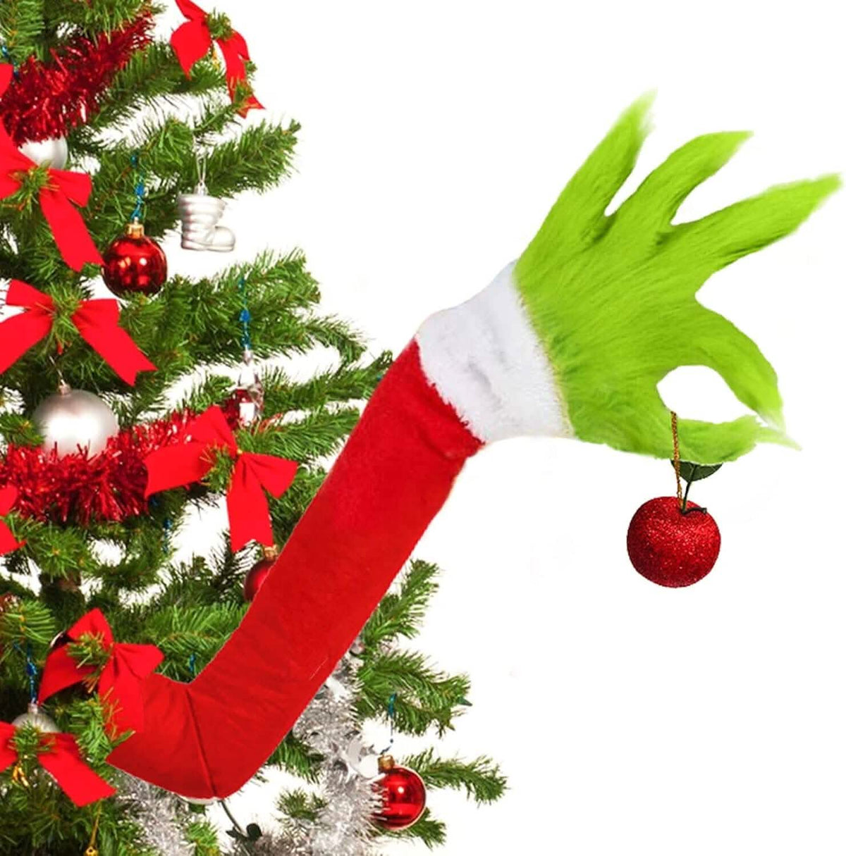 Furry Green Monster Elf Arms Hand for Christmas Tree Ornaments 1