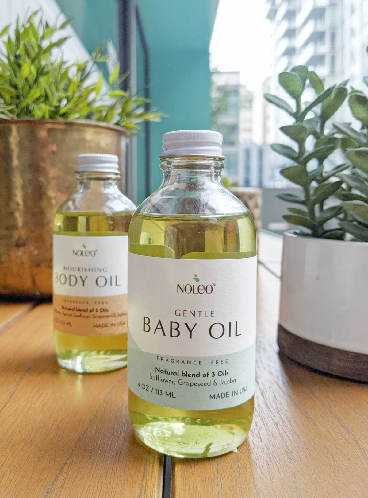 NOLEO Gentle Baby Oil – Natural Massage Oil for Babies | Soothes, Relaxes & Nourishes Delicate Skin | 4oz Glass Bottle 4