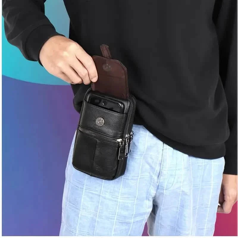 Genuine Leather Multifunctional Cell Phone Bag 8