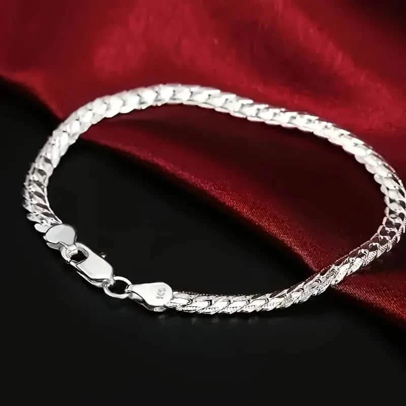 Gleaming Treasure Elegant 925 Sterling Silver Bracelet 4