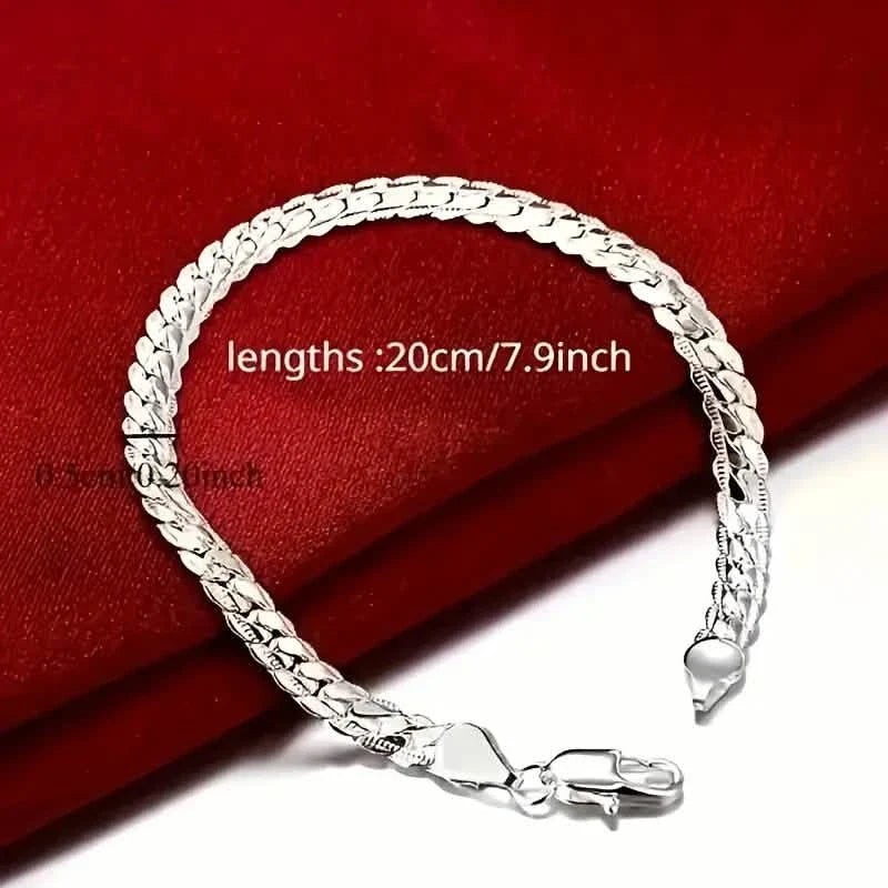 Gleaming Treasure Elegant 925 Sterling Silver Bracelet 5