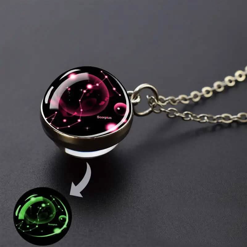 Glow-in-the-Dark Zodiac Pendant Necklace 11