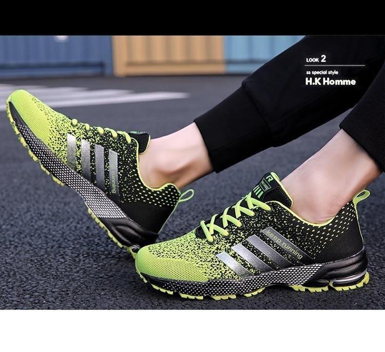 Green Breathable Mens Running Sneakers Outdoor Marathon Lightweight Running Mens Sport Shoes Athletic Footwear Breathable Comfortable Athletic Sport Sneakers 21