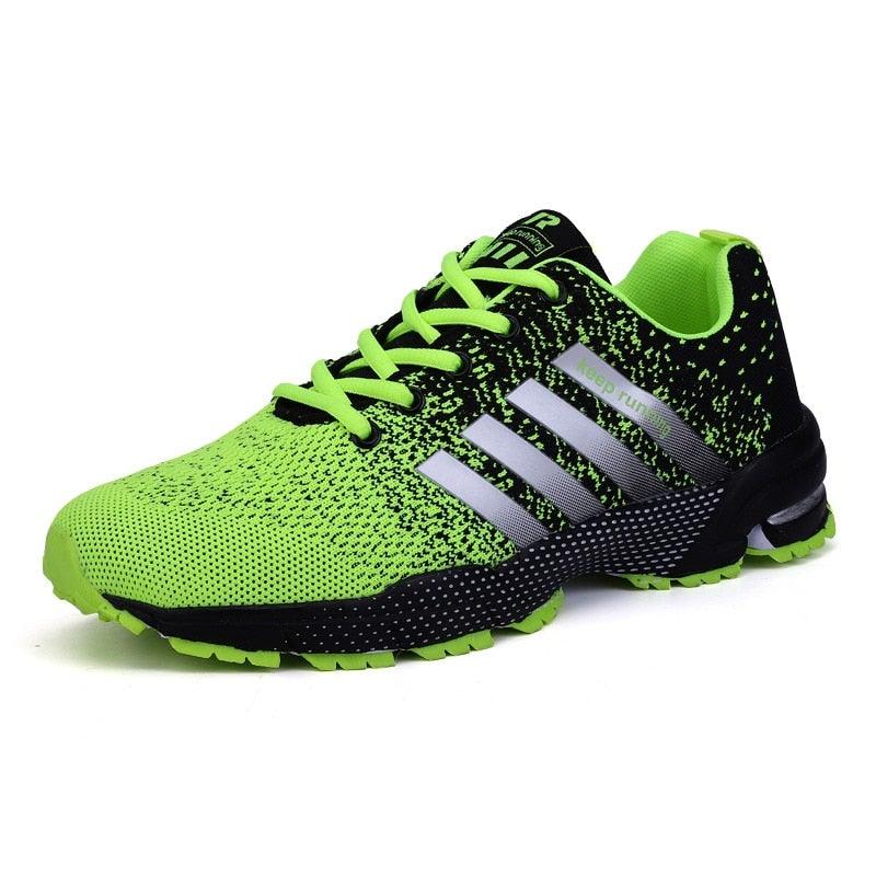 Green Breathable Mens Running Sneakers Outdoor Marathon Lightweight Running Mens Sport Shoes Athletic Footwear Breathable Comfortable Athletic Sport Sneakers 13