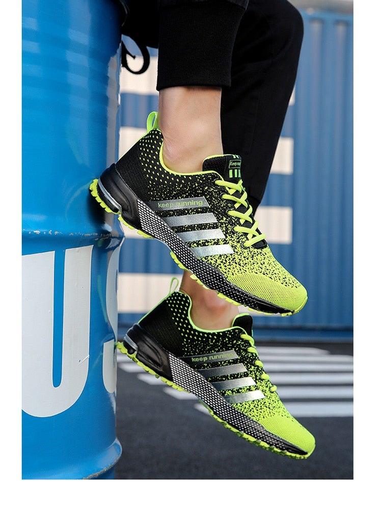 Green Breathable Mens Running Sneakers Outdoor Marathon Lightweight Running Mens Sport Shoes Athletic Footwear Breathable Comfortable Athletic Sport Sneakers 20