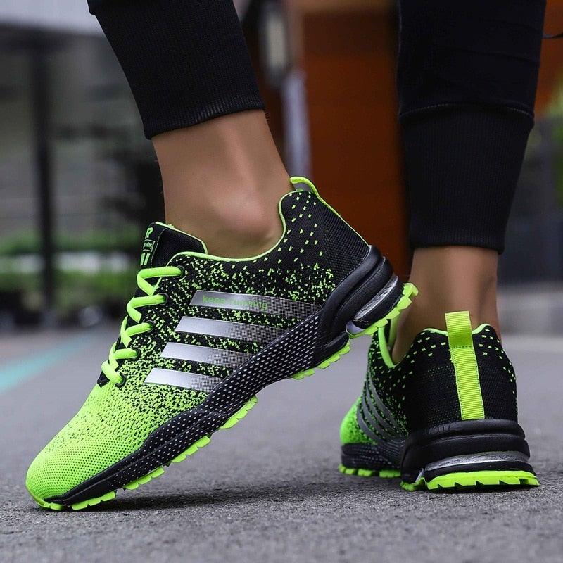 Green Breathable Mens Running Sneakers Outdoor Marathon Lightweight Running Mens Sport Shoes Athletic Footwear Breathable Comfortable Athletic Sport Sneakers 3