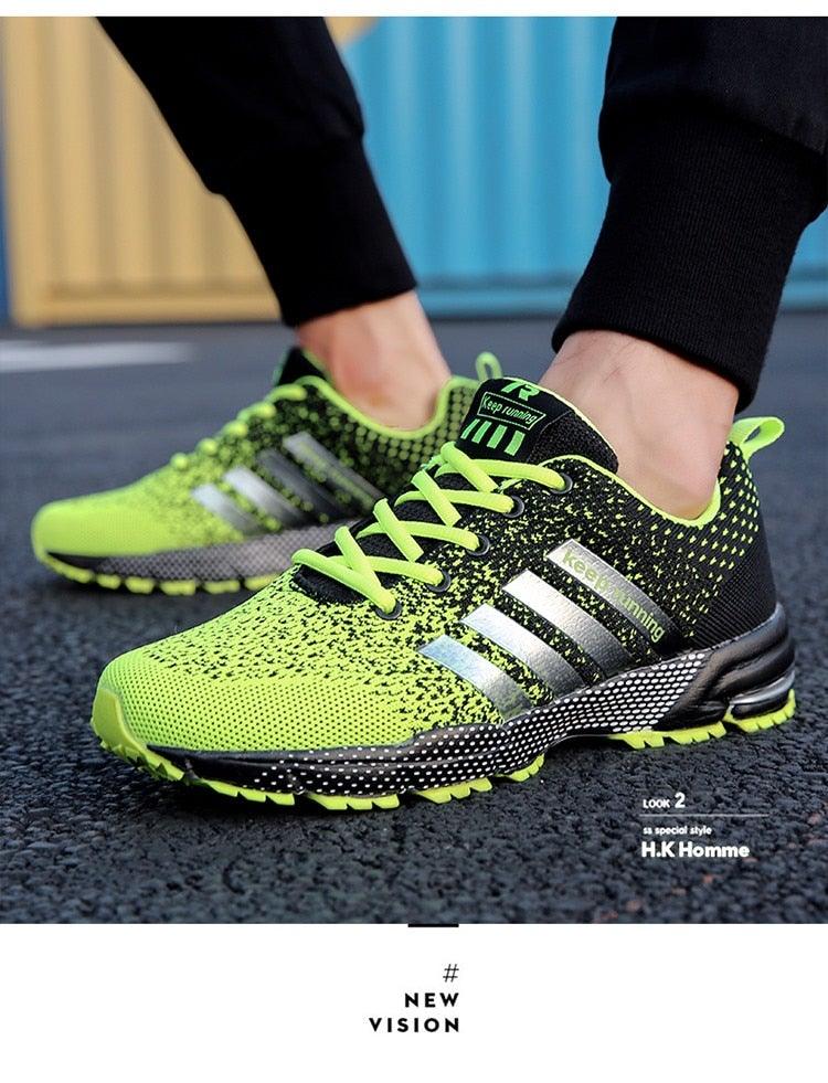 Green Breathable Mens Running Sneakers Outdoor Marathon Lightweight Running Mens Sport Shoes Athletic Footwear Breathable Comfortable Athletic Sport Sneakers 15