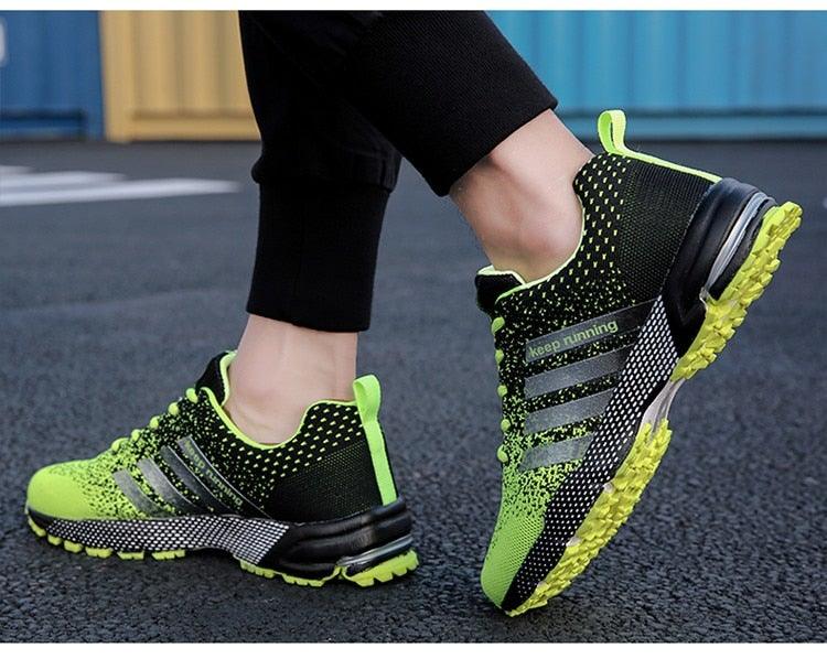 Green Breathable Mens Running Sneakers Outdoor Marathon Lightweight Running Mens Sport Shoes Athletic Footwear Breathable Comfortable Athletic Sport Sneakers 11