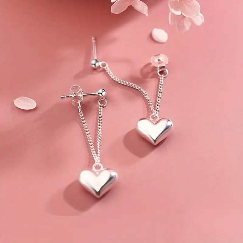 Heart-Shaped Dangle Earrings 5