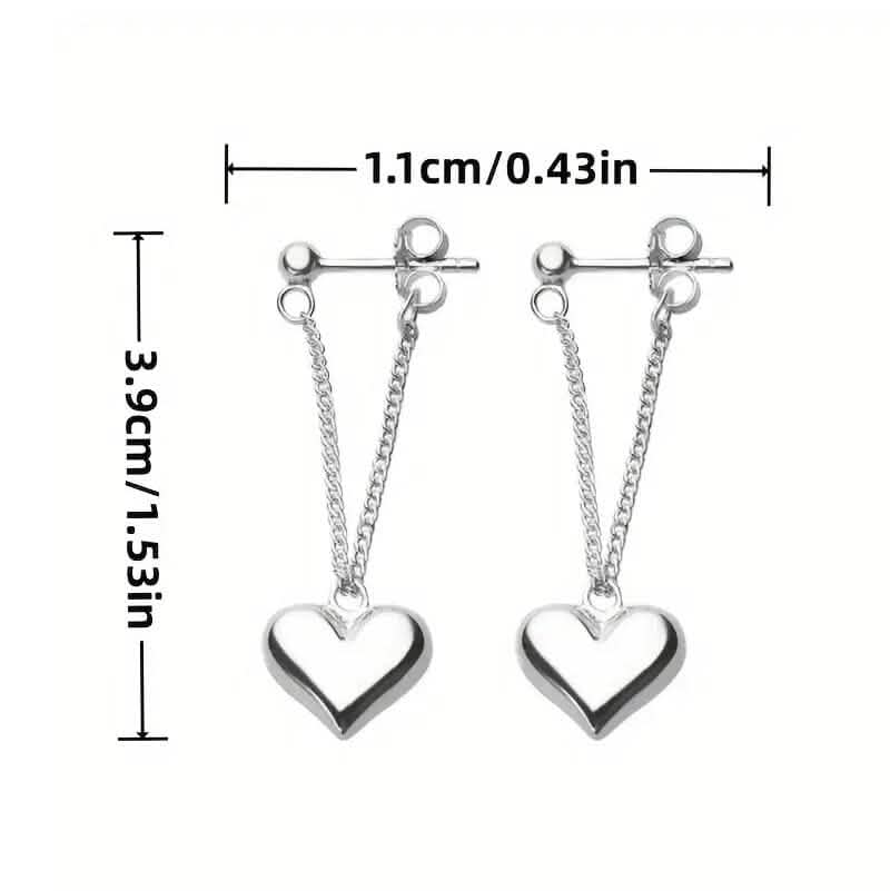 Heart-Shaped Dangle Earrings 3