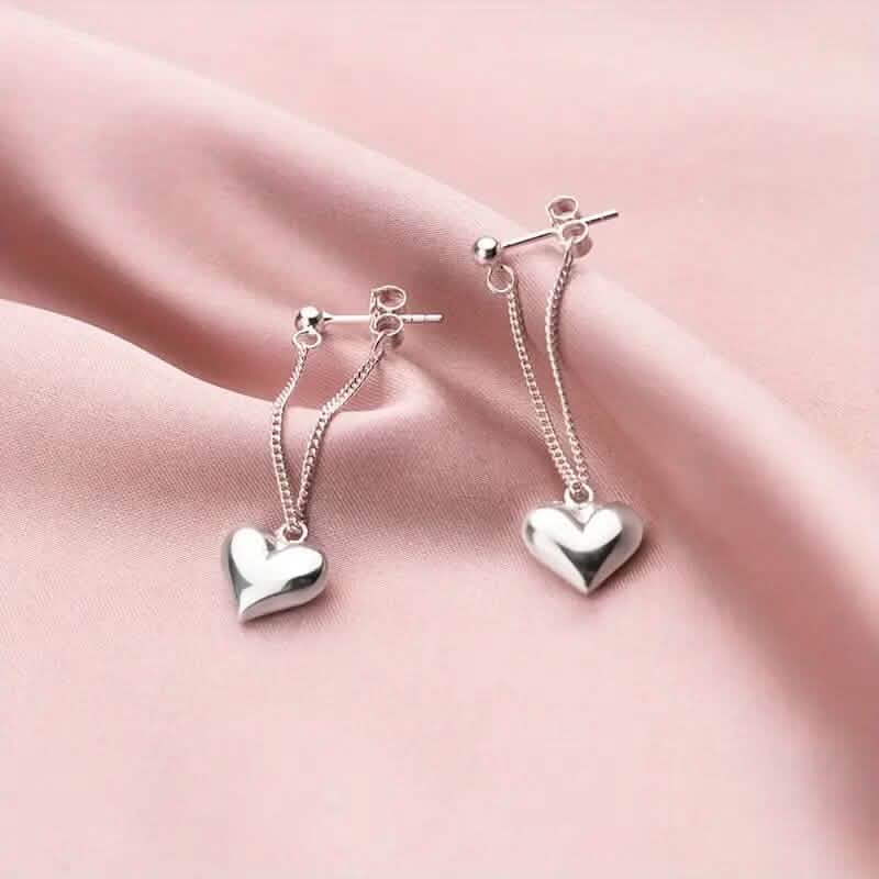 Heart-Shaped Dangle Earrings 4