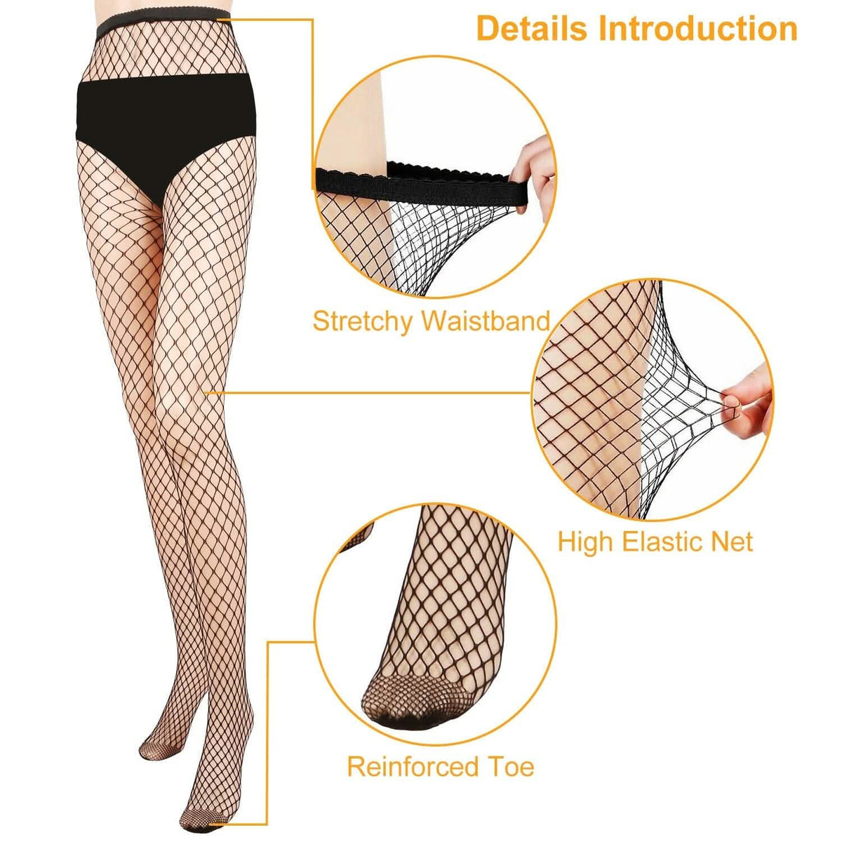 High Waist Pantyhose Stretchy Mesh Hollow Out Stockings 8