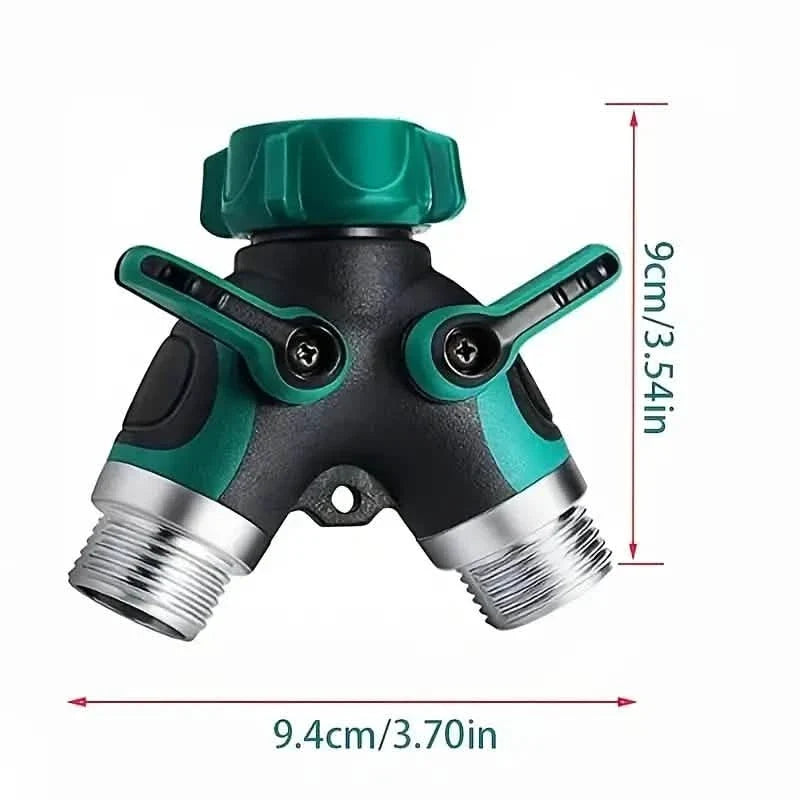 Hose Splitter 2 Way 3/4" Faucet Y Connector with Shut-off Valve 10