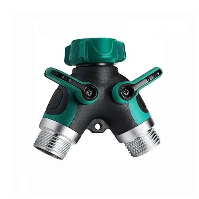 Hose Splitter 2 Way 3/4" Faucet Y Connector with Shut-off Valve 1