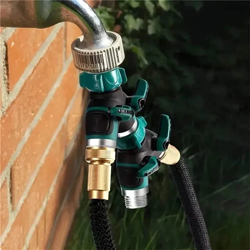 Hose Splitter 2 Way 3/4" Faucet Y Connector with Shut-off Valve 9