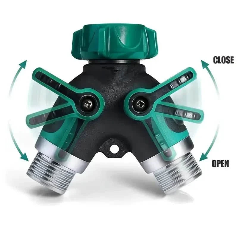 Hose Splitter 2 Way 3/4" Faucet Y Connector with Shut-off Valve 4