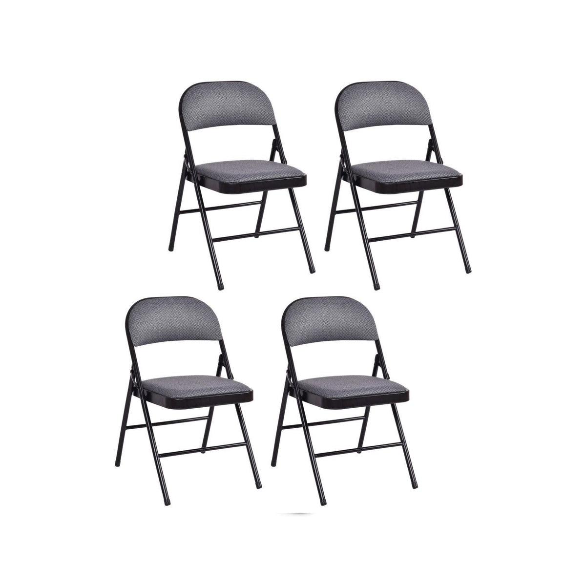 4 Pieces Fabric Upholstered Padded Seat Folding Chairs Seet 13