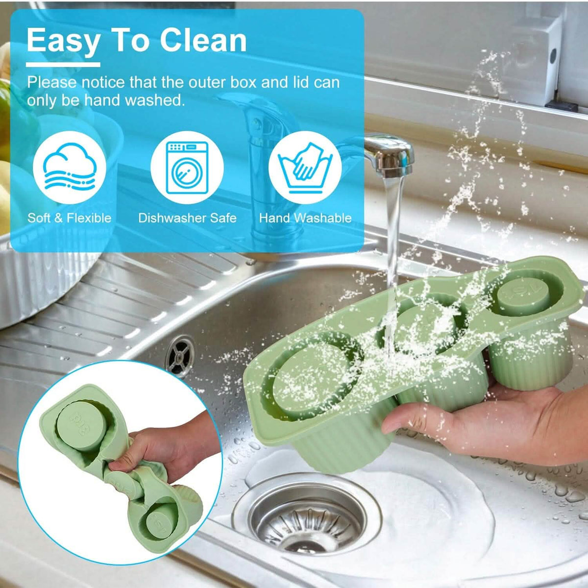 Ice Cube Tray Fit For 20oz/30oz/40oz Stanley Cup Easy Release Silicone Hallow Cylinder 12