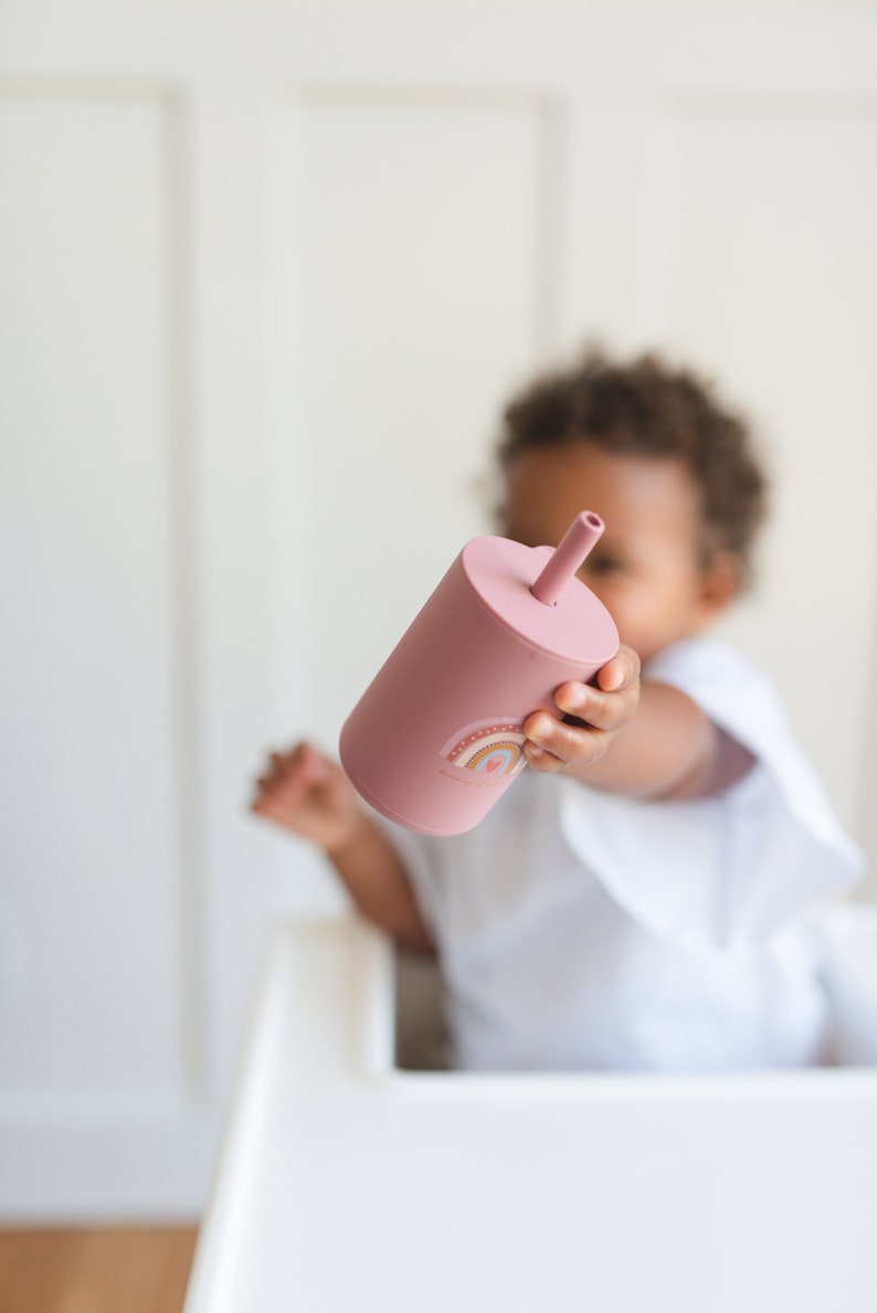 Silicone Straw Cup for Babies & Toddlers - 6oz Silicone Sippy Cup 3