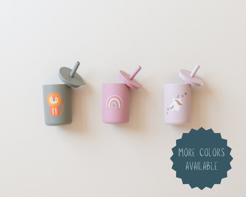 Silicone Straw Cup for Babies & Toddlers - 6oz Silicone Sippy Cup 1