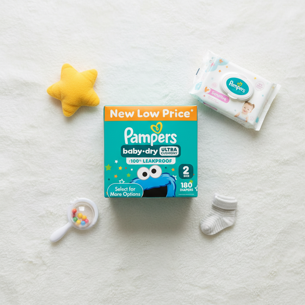 Pampers Baby-Dry Ultra Cushiony Diapers Size 2, 180 Count 3